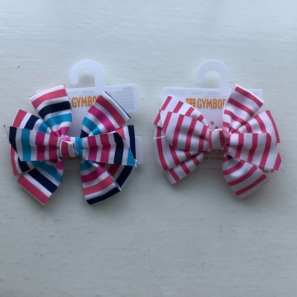 Striped Ponytail Holder Bows Set of 2 - Picture 1 of 4